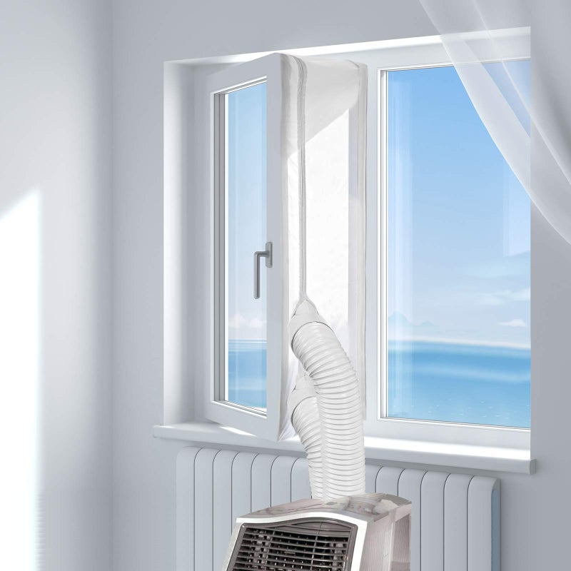 HOOMEE 400CM (157") Universal Window Seal for Portable Air Conditioner and Tumble Dryer â€“ Works with Mobile Air-Conditioning, Easy to Install - Air Exchange Guards with Zip and Adhesive Fastener - Image 2